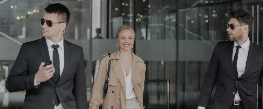 Woman CEO with executive protection